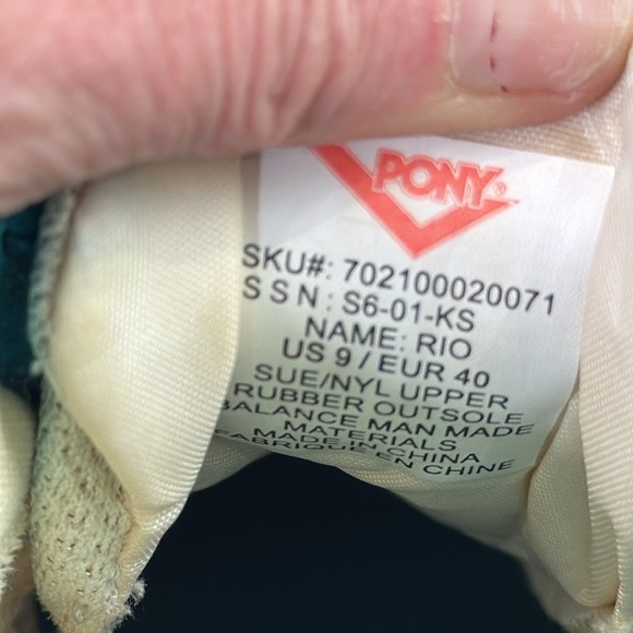 Pony Sneakers Rio Suede Turquoise Sneakers Size 9 - Picture 8 of 10
